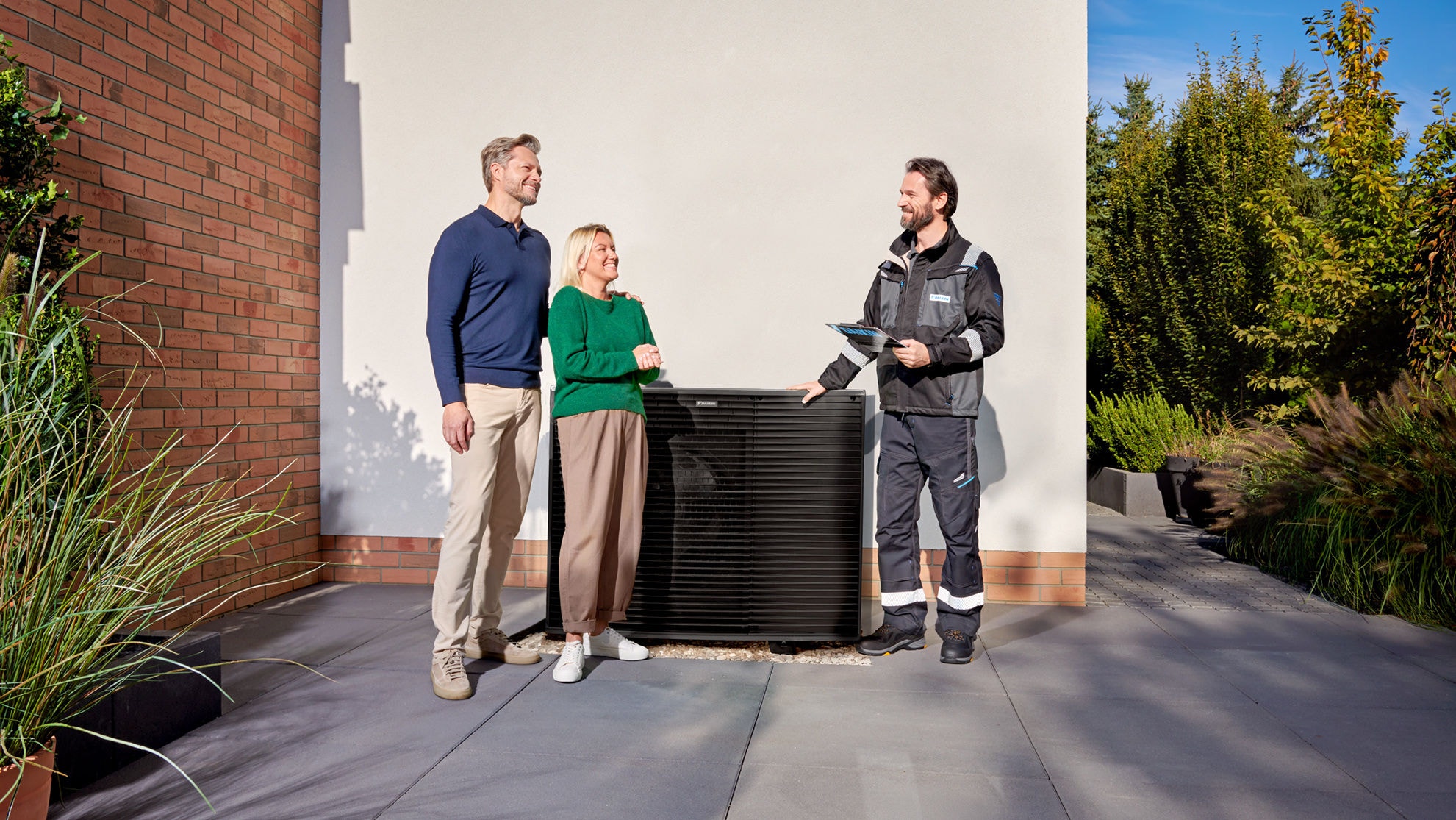 Venkovní jednotka instalovaného čerpadla Daikin Altherma
