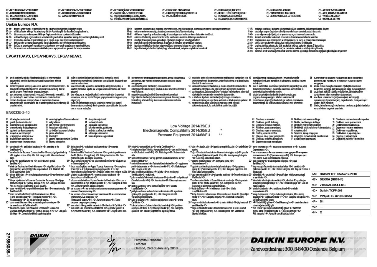 Epga011 016dv Daikin